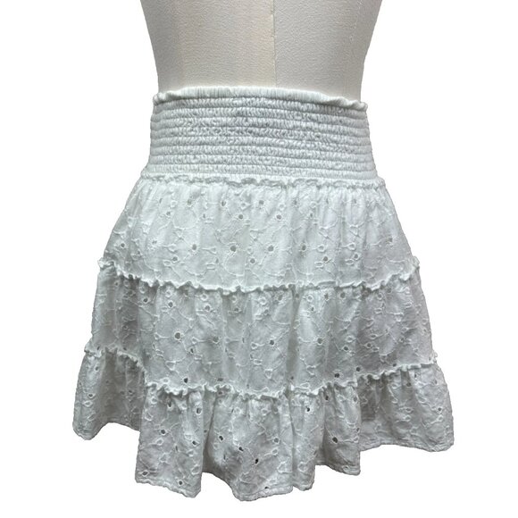 American Eagle - AE High-Waisted Tiered Mini Skirt - White - Small - Worn 1 Time - Picture 4 of 11